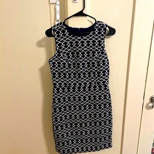 Banana Republic Dark Blue & White Sleeveless Dress - Size 4